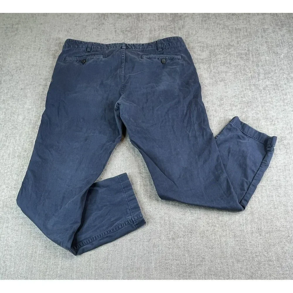 Spoke Heroes Pants Mens Navy Blue Build B Cotton Casual Chino Trousers -Sz 35x29